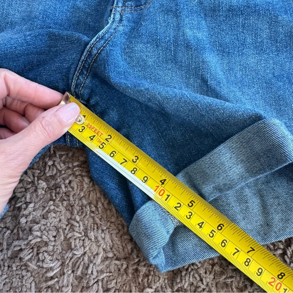 Old Navy High Rise Wow Jeans Denim Shorts Rolled Cuff Blue Size 12 - Picture 8 of 8